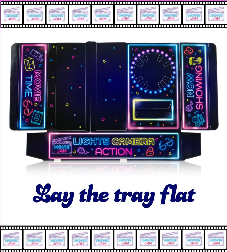 Tray laid flat on a table, ready to fold